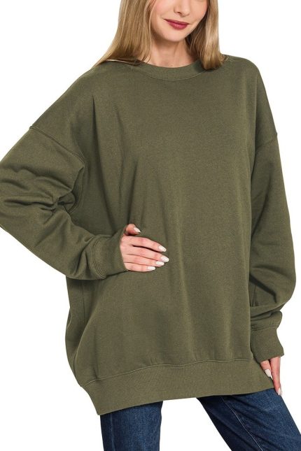 Plus Fleece Tunic Sweatshirts