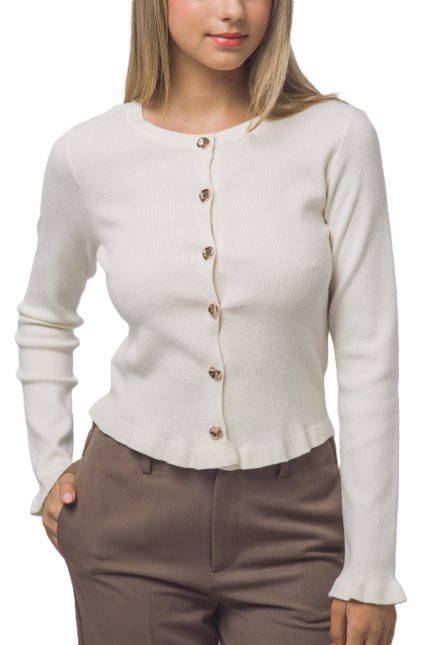 Wave-trim Cardigan