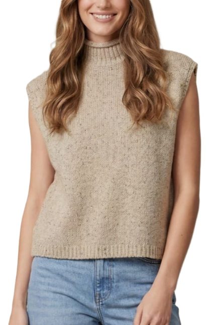 Mock Neck Sweater Vest Top