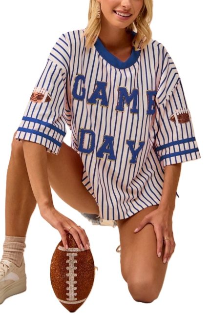 Gameday Theme Stripe Knit Top
