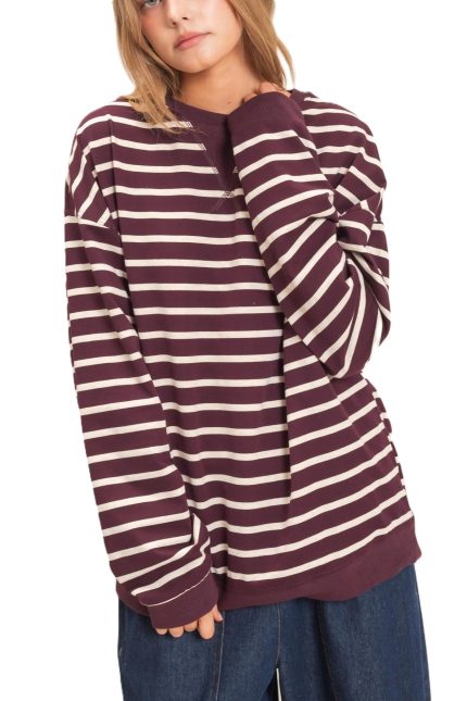 Striped Long Sleeve Pullover