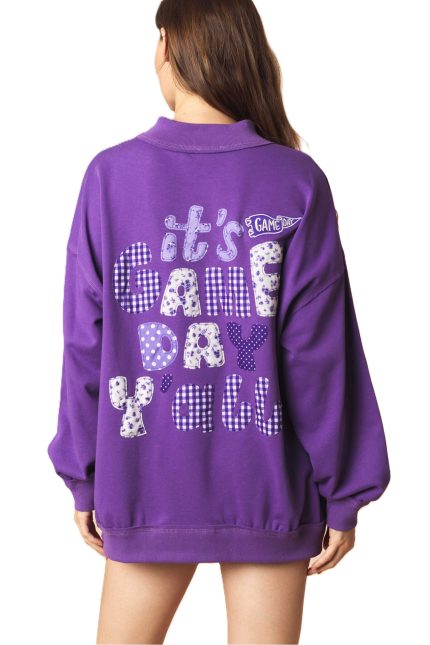 Gameday Back Patches Mock Neck Sweatshirt