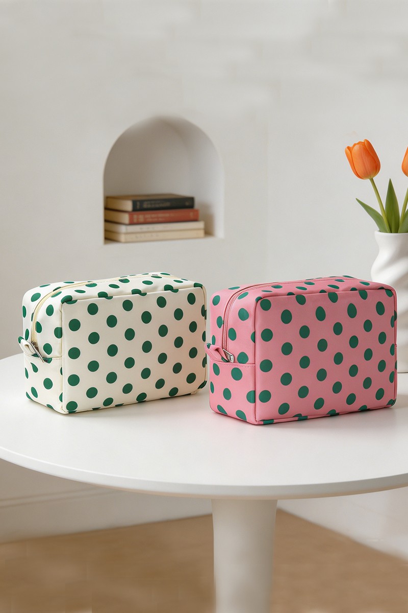 Polka Dot Cosmetic Travel Pouch