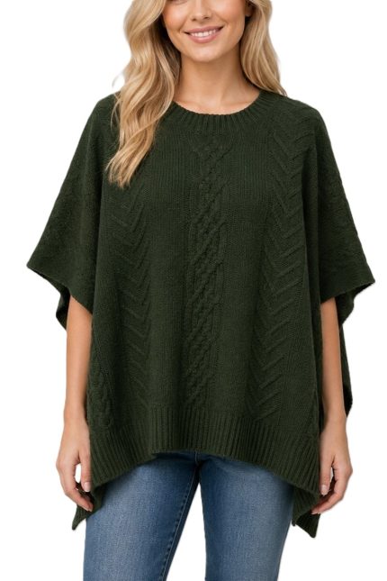 Cable Knit Poncho Sweater