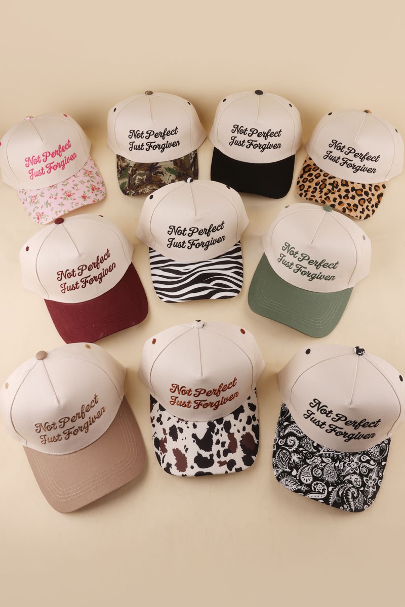 Not Perfect Just Forgiven Two Tone Snapback Hat