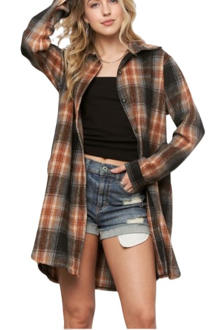 Button Down Flannel Shacket