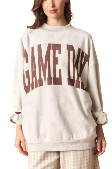 Reversible Gameday And Football Mock Neck Sweatshirt