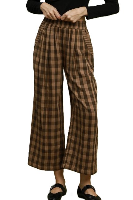 Checkered Wide Leg Pants