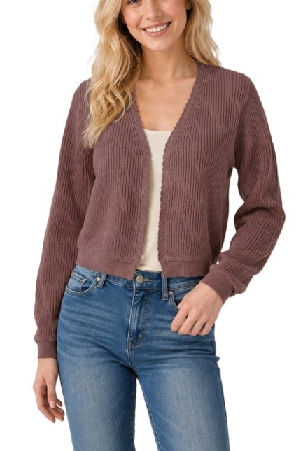 Ribbed V-neck Cardigan