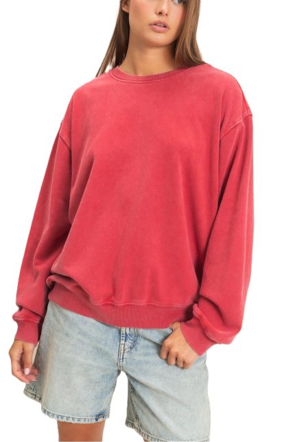 Mineral Wash Crew Neck Sweatshirt