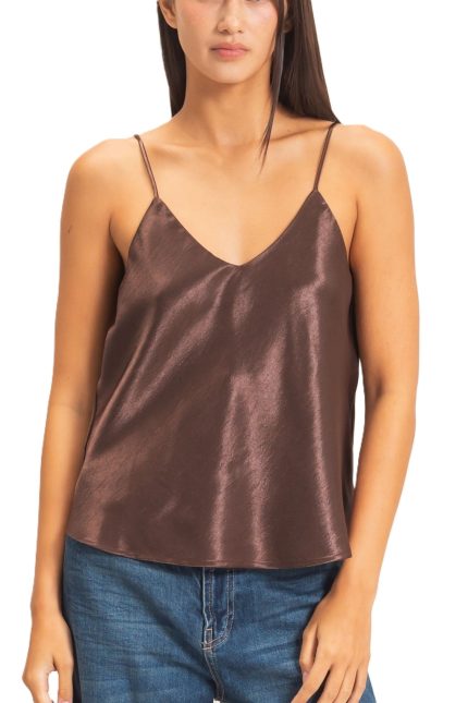 V-neck Satin Cami Top