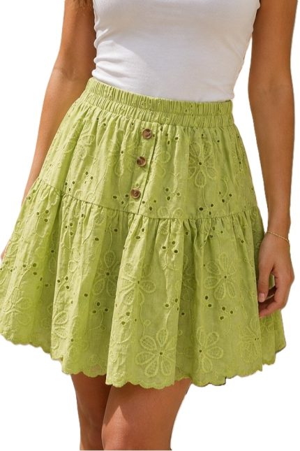 Embroidered Eyelet Skirt