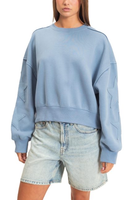 Star Patch Sleeve Sweatshirt