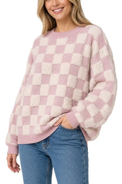 Textured Chekerboard Sweater