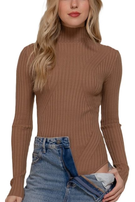 Long Slv Turtle Neck Sweater Bodysuit