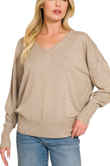 V-neck Wool Blend Sweater