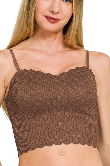 Seamless Lace Bralette With Bra Pads