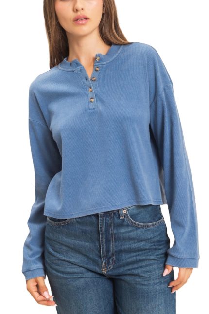 Buttoned Henley Top