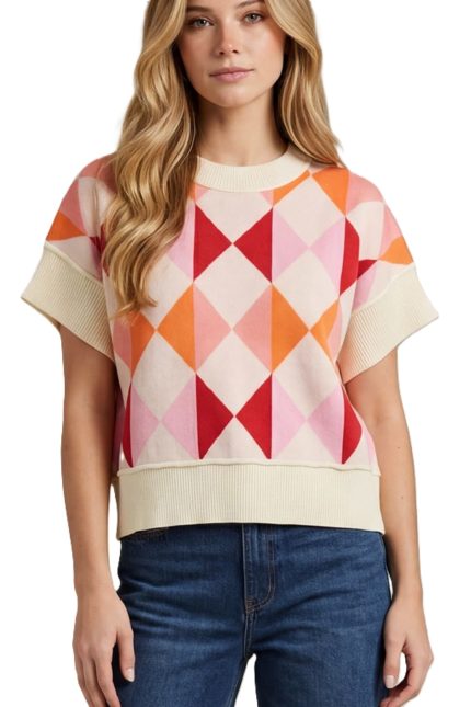 Drop Shoulder Color Block Sweater