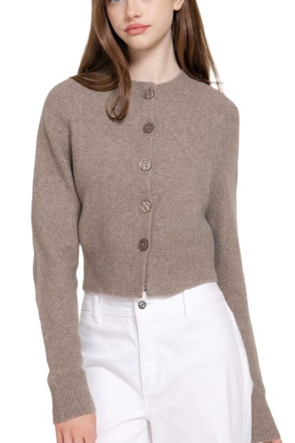 Long Slv Round Neck Sweater Cardigan