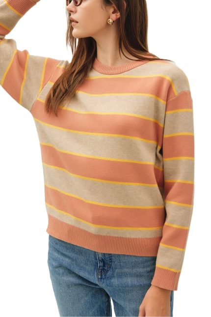 Boxy Fit Multi Striped Sweater