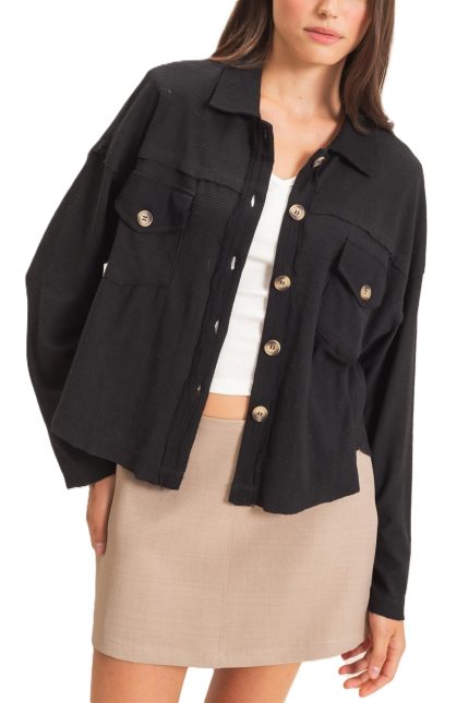Textured Button-up Shirt