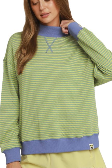 Reversible Stripe And Polka Dot Pullover