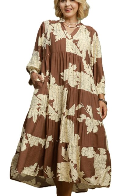 Plus Floral Tiered Maxi Dress