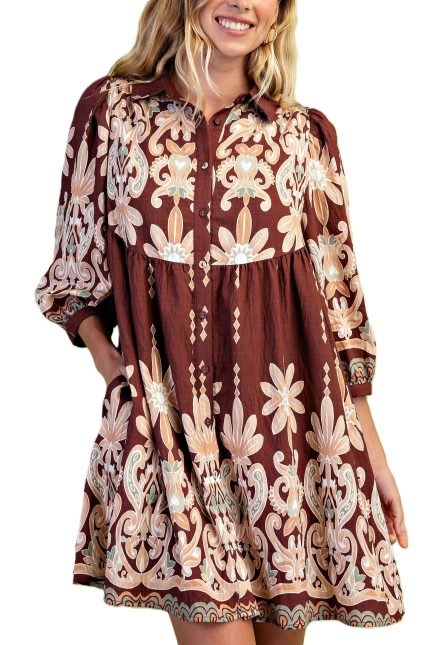 Printed Shirt Dress