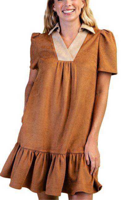 Faux Suede Dress