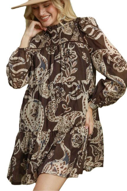 Paisley Tiered Mini Dress