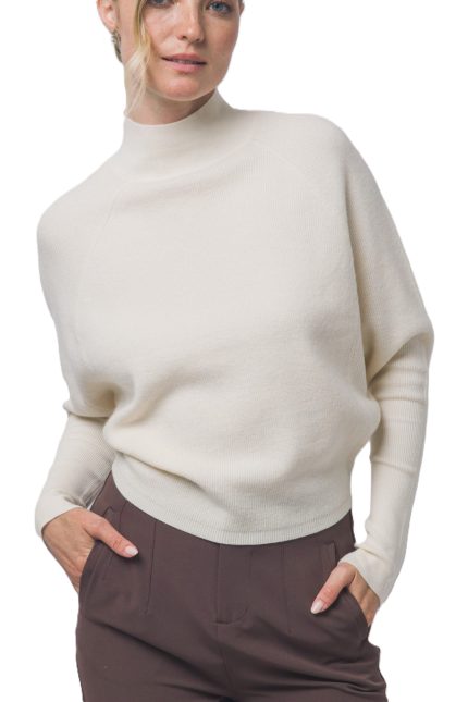 Mock Neck Batwing Sweatshirt