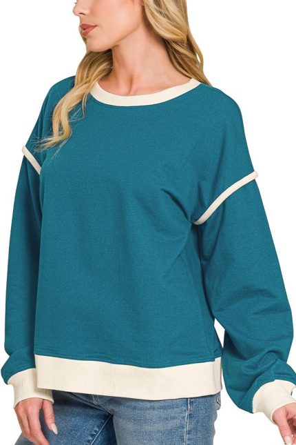 French Terry Drop Shoulder Pullover