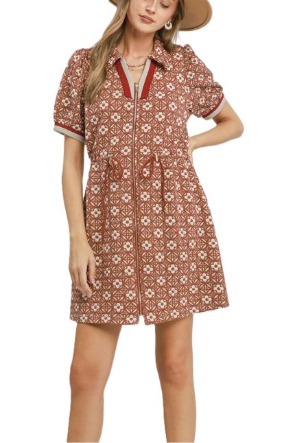 Floral Short Sleeve Mini Dress