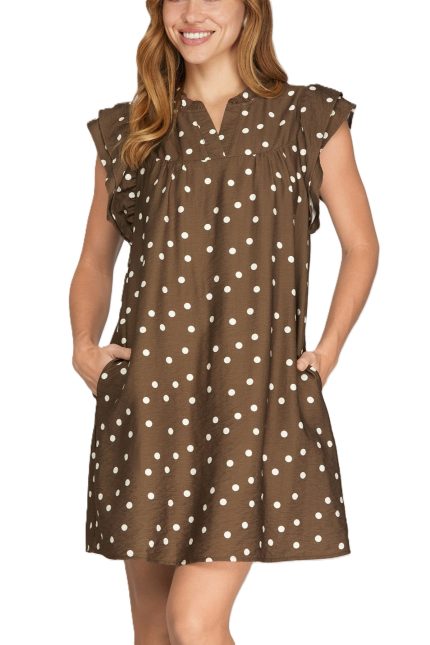 Woven Polka Dot Mini Dress
