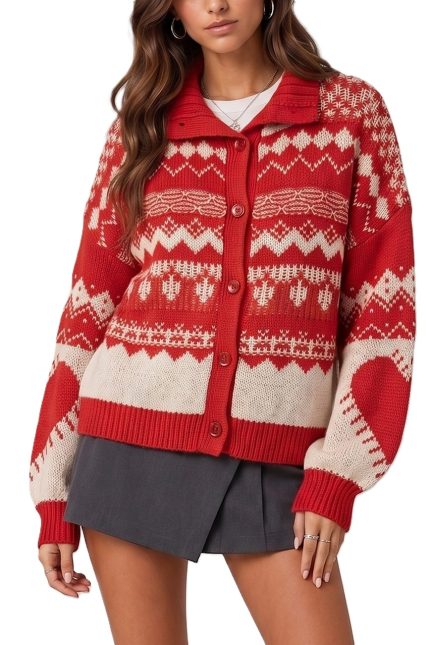 Fair Isle Knit Cardigan