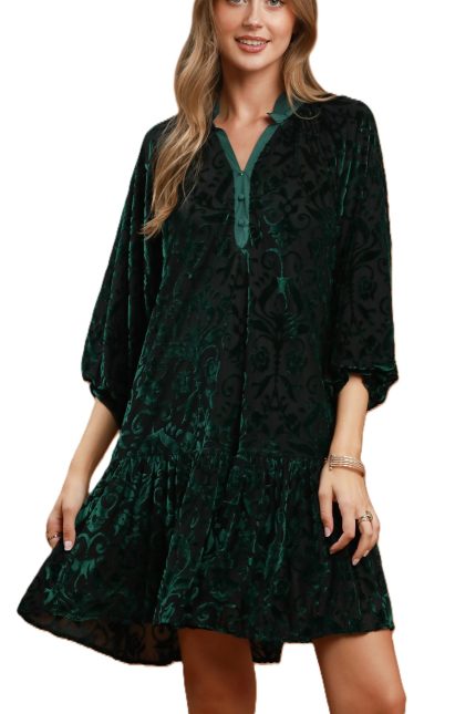 Velvet Tiered Mini Dress
