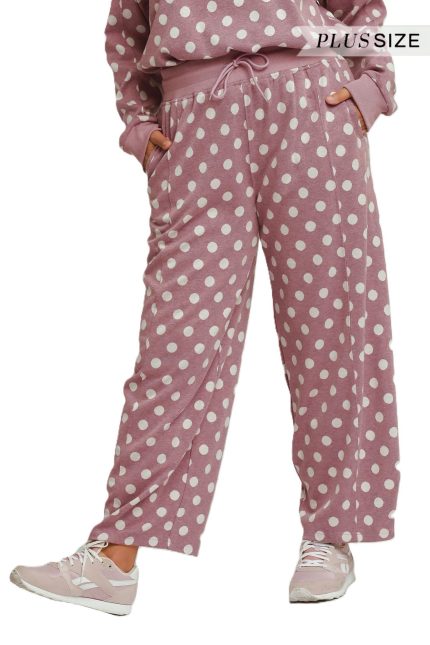 Plus Polka Dot Printed Barrel Pants