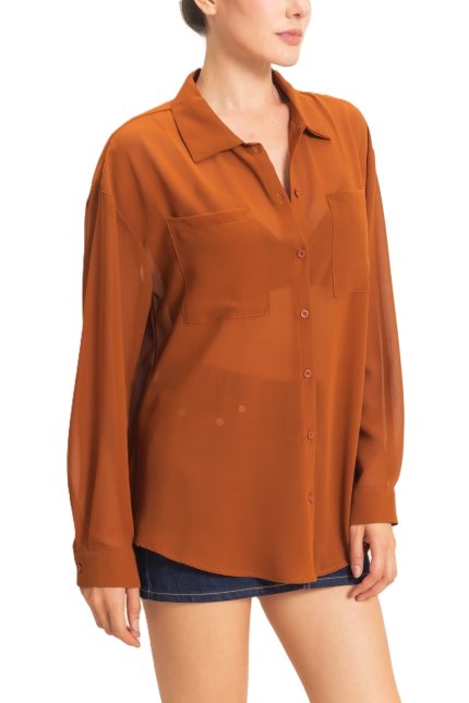 Button-down Collar Blouse