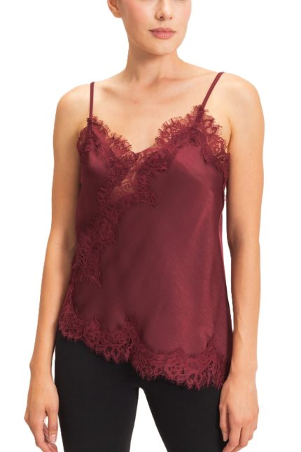 Asymmetrical Satin Lace Top