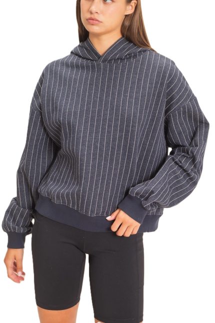 Pinstripe French Terry Hoodie