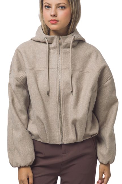 Boiled Hooded Bomber Jacket