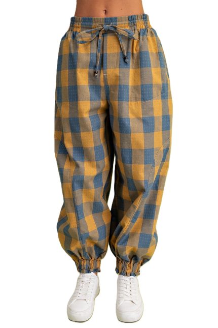 Check Print Balloon Style Pants