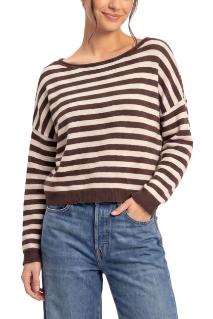 Off The Shoulder Striped Sweater