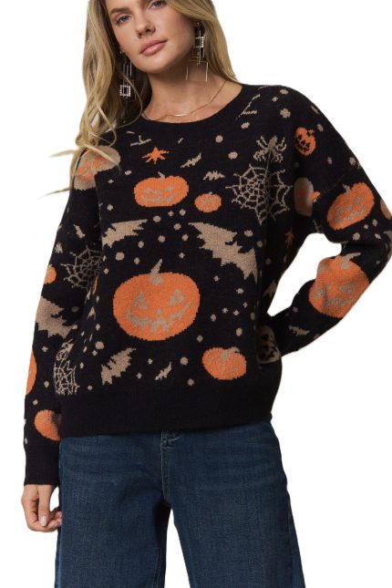 Halloween Graphic Knit Sweater