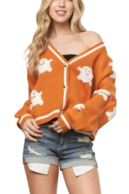 Halloween Ghost Sweater Cardigan