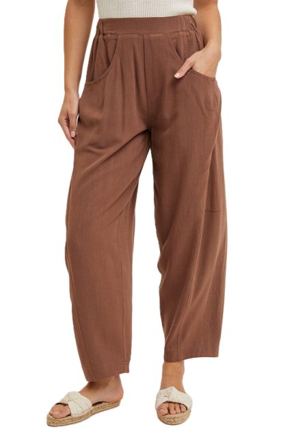 Relaxed Barrel Pants With Pockets