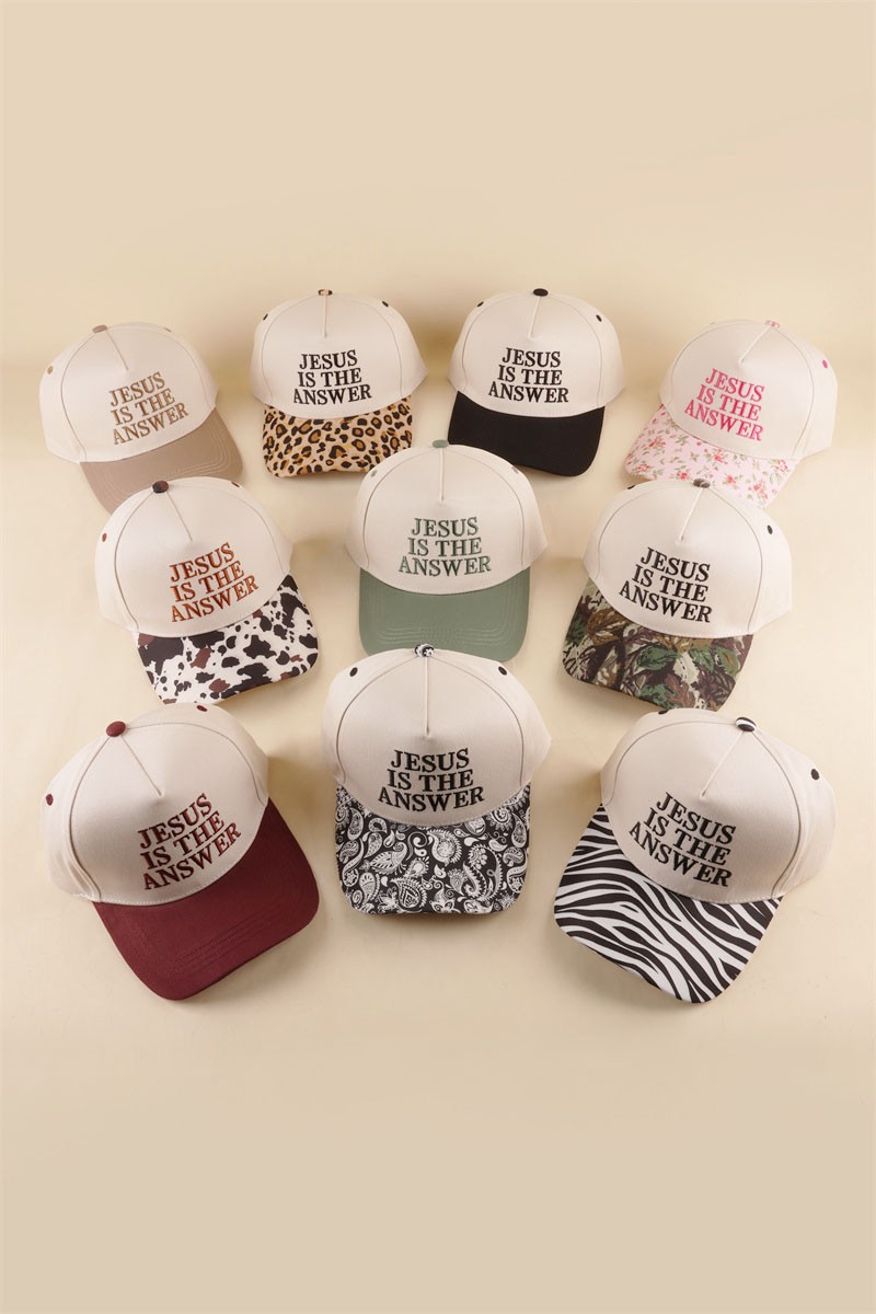 Jesus Is The Answer Two Tone Snapback Hat