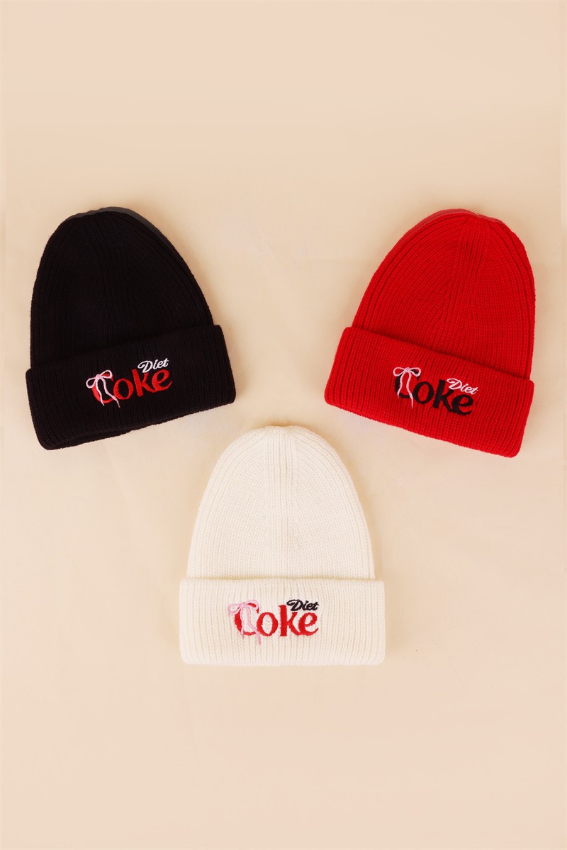 Coquette Bow Diet Coke Cuff Beanie