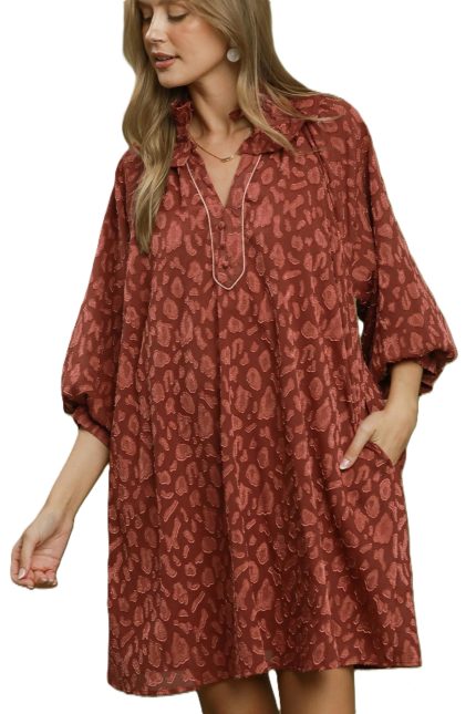 Textured Animal Print Dress